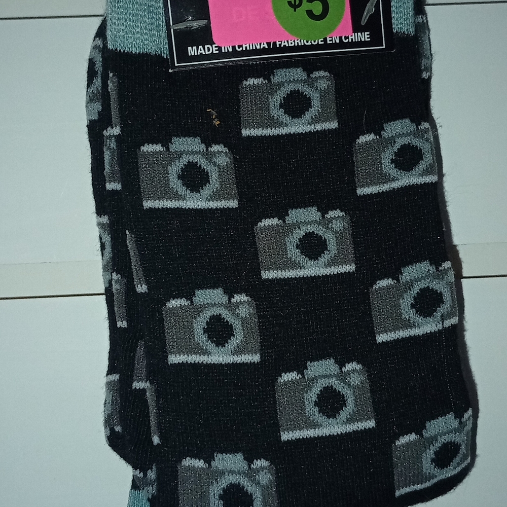 Socks with camera print